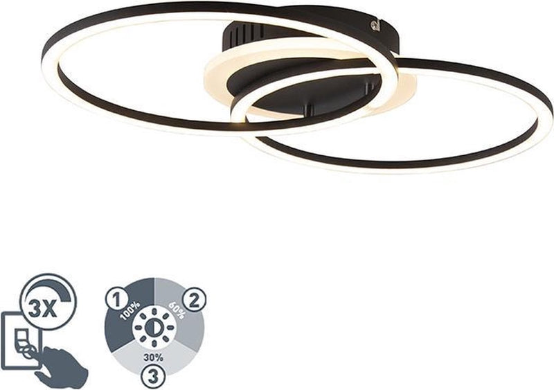 Rl live your light reality venida - lámpara de techo - negro mate - incl. 1x SMD 25 W - regulable con interruptor - no apto para atenuador externo - montaje en pared y techo - función de memoria - función de memoria mediante interruptor de pared