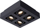 Lucide xirax - faretto da soffitto (lampada da soffitto) - led dimmerabile caldo - gu10 - 4x5w 2200k 3000k - nero