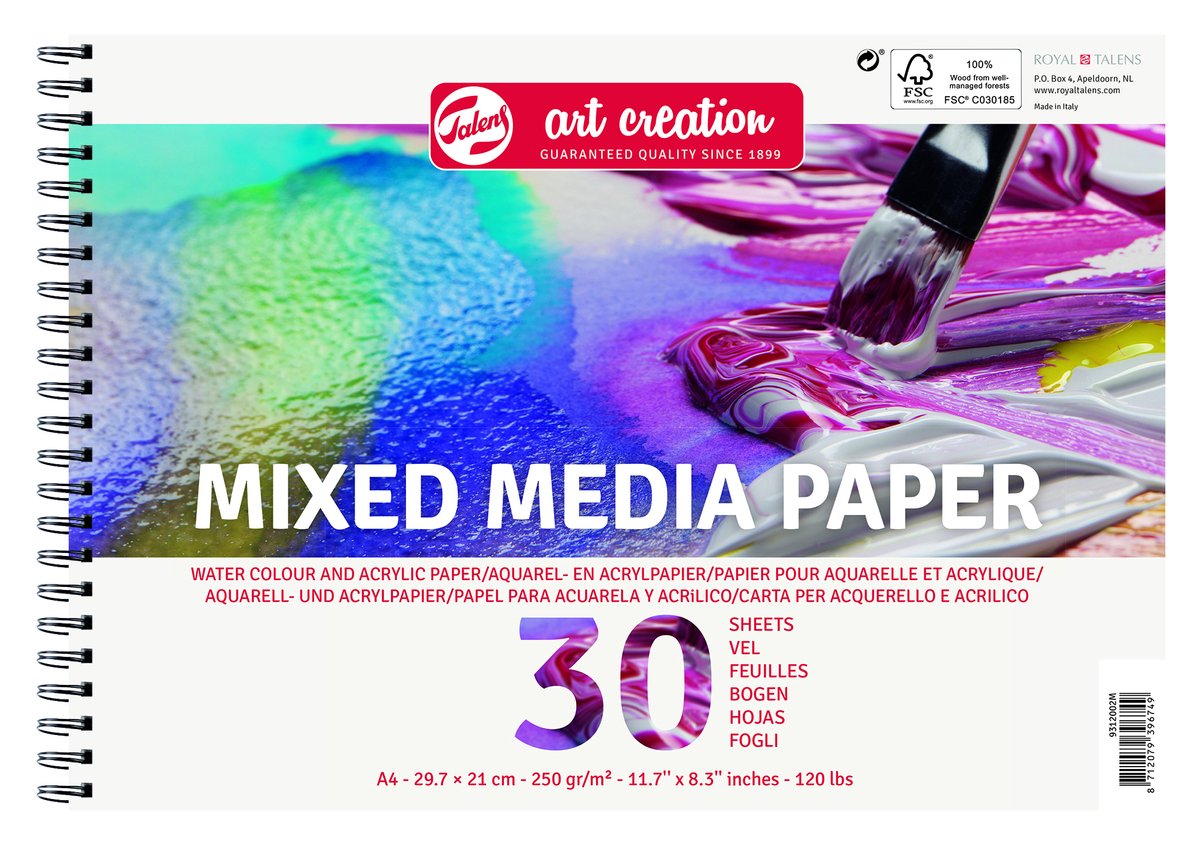 Talens art creation papier mixed media a4 wit | 3 stuks