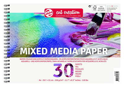 Papel de creación artística Talens técnica mixta a4 blanco | 3 piezas