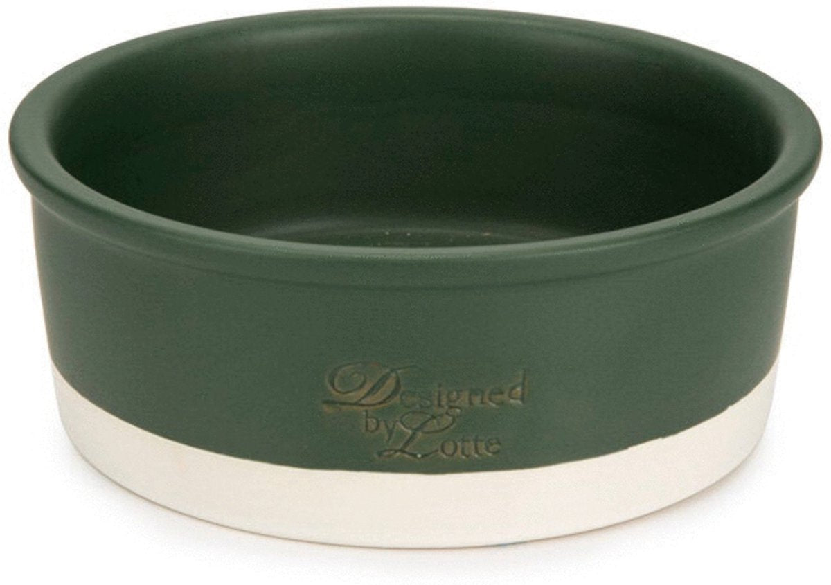 Designed by lotte joa - ciotola per cibo per cani - ceramica - verde - 20x20x7,5 cm