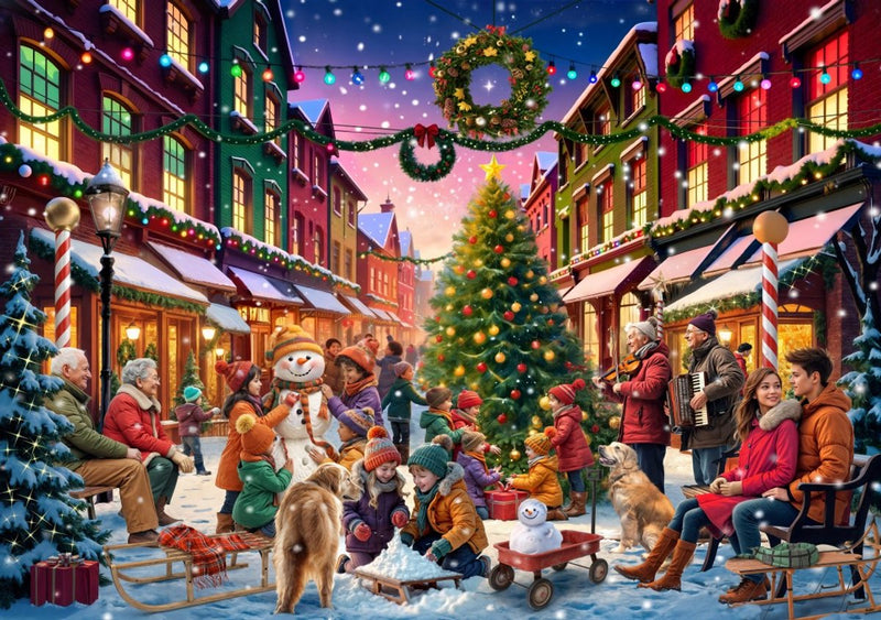 Puzzle Bluebird Puzzle navideño Calle navideña - 2000 piezas de cartón.