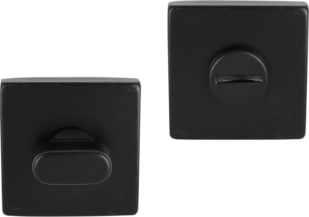 Differenza | rosetta con chiusura wc | nero | quadrato | 52x52 mm
