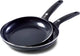 Greenpan Cambridge set di padelle 2 pezzi - 24 28 cm - rivestimento antiaderente senza pfas - set di padelle per induzione - padella in ceramica - resistente al forno fino a 160°C - manici freddi - nero