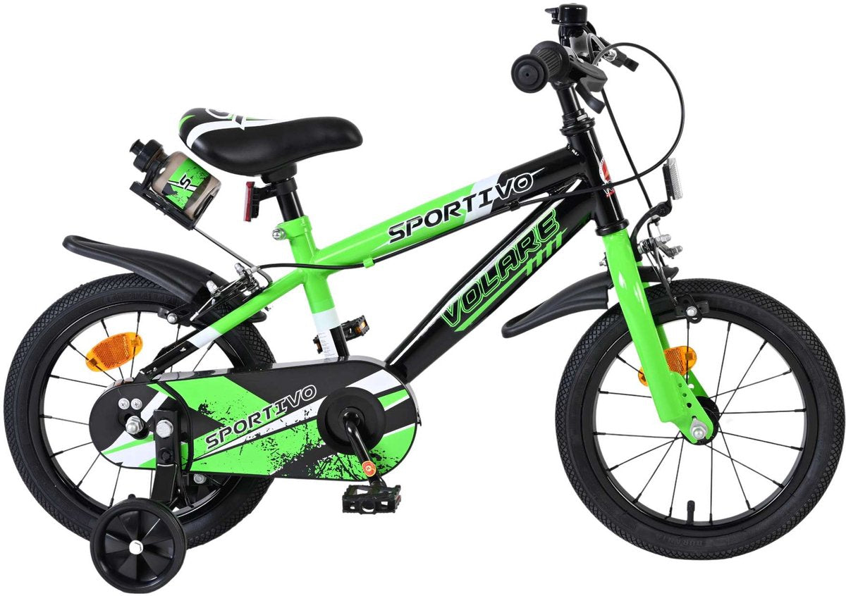Volare Sportivo Children's Bike Boys 14 inch Green Black Two Hand brakes
