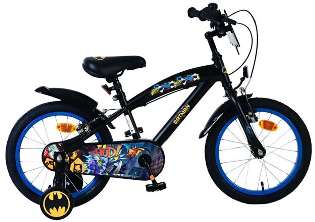 Bicicletta per bambini Batman - ragazzi - 16 pollici - nera - 2 freni a mano
