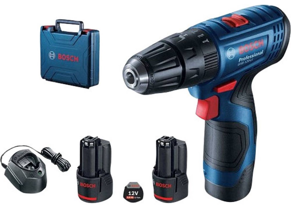 Bosch gsr 120-li - accuboormachine - 12v - 30nm - 2x2,0ah