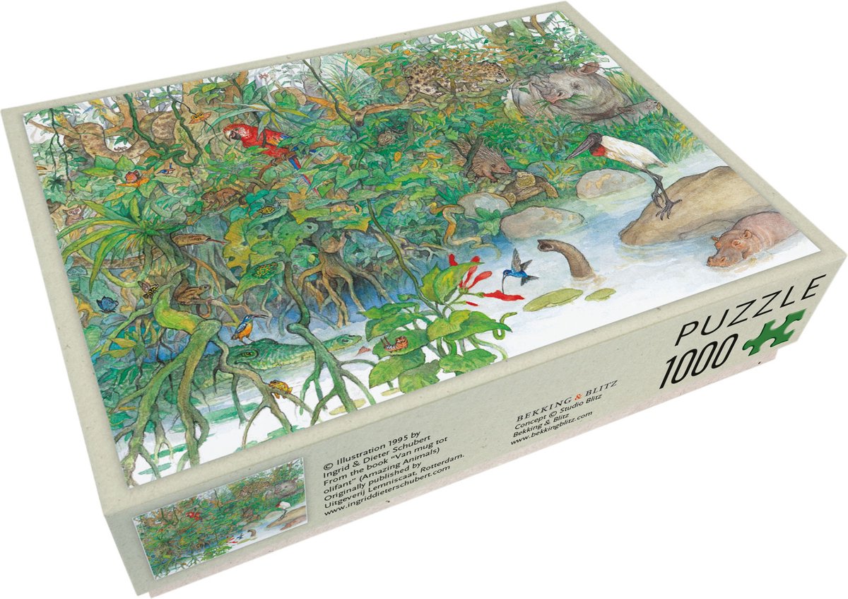 Bekking blitz - puzzle - 1.000 pezzi - arte - dal libro illustrato Dalla zanzara all'elefante - illustrazione del libro per bambini - Ingrid Dieter Schubert