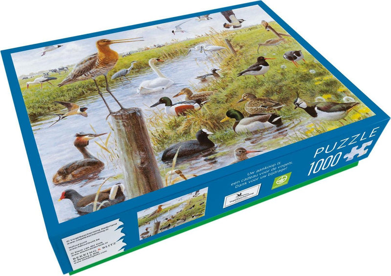 Bekking blitz - rompecabezas - 1.000 piezas - arte - pájaros de la pradera - elwin van der kolk - protección de aves Países Bajos