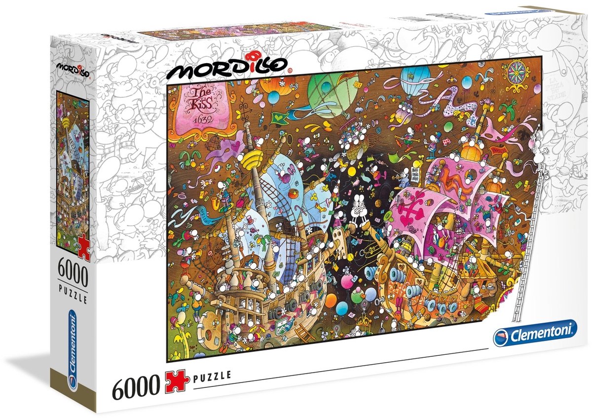 Clementoni - puzzle - 6000 pezzi - mordillo - il bacio - puzzle per adulti - licenza serie speciale