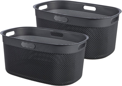 Curver filo laundry basket - 45l - set of 2 pieces - anthracite