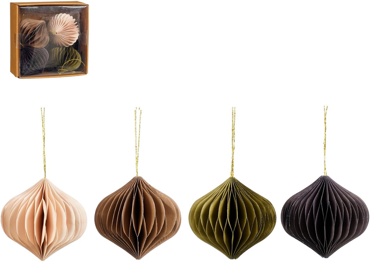 Soprammobile cipolla beige d.verde marrone viola 4 pezzi fsc mix - h8xp8cm | 4 pezzi