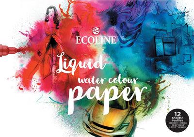 Bloque de papel de acuarela Ecoline | 29,7 x 42 cm (a3), 290 g m², 12 hojas