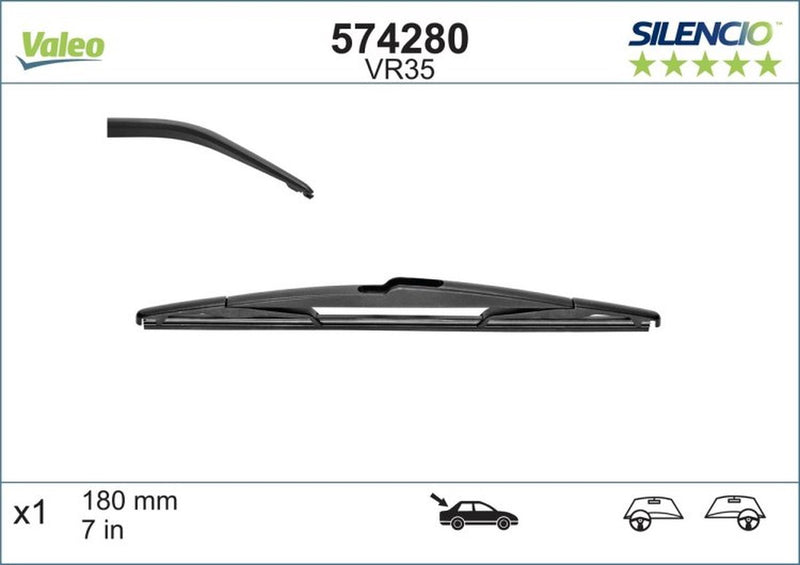 Valeo - tergicristallo posteriore silencio vr35 - 18 cm (1x)