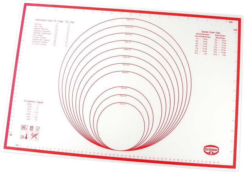 Dr. oetker 1923 tabla de cortar de cocina rectangular de silicona rojo, blanco