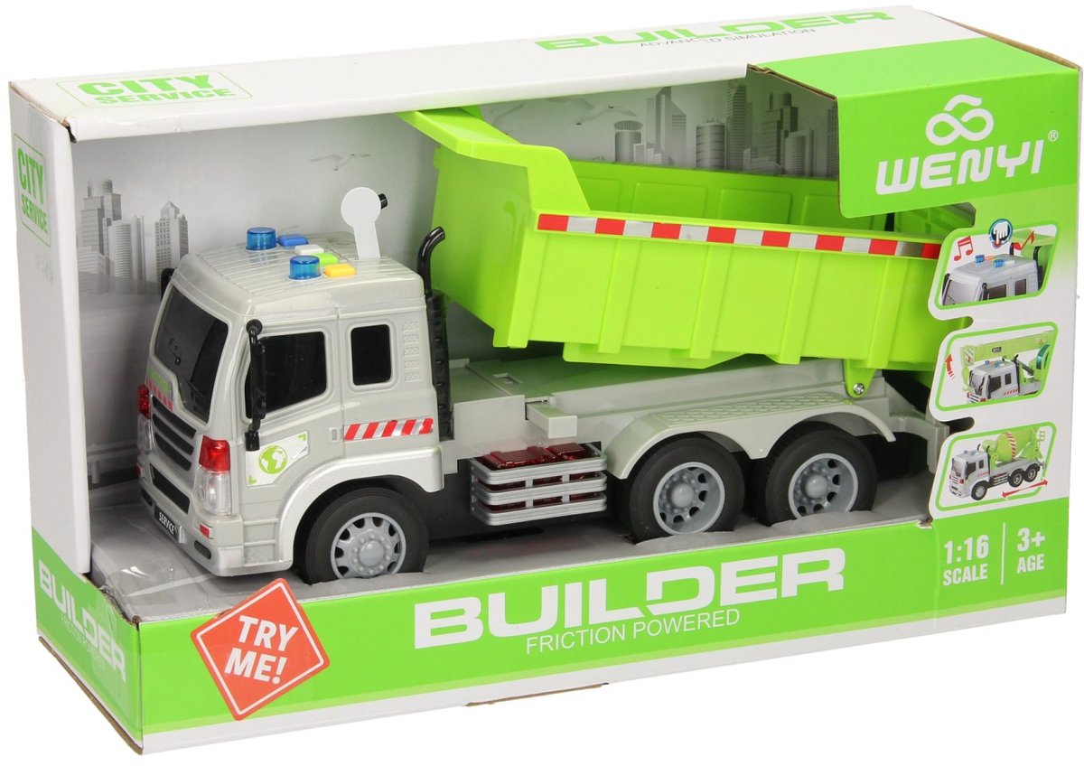 Camion con camion ribaltabile con luce e suono
