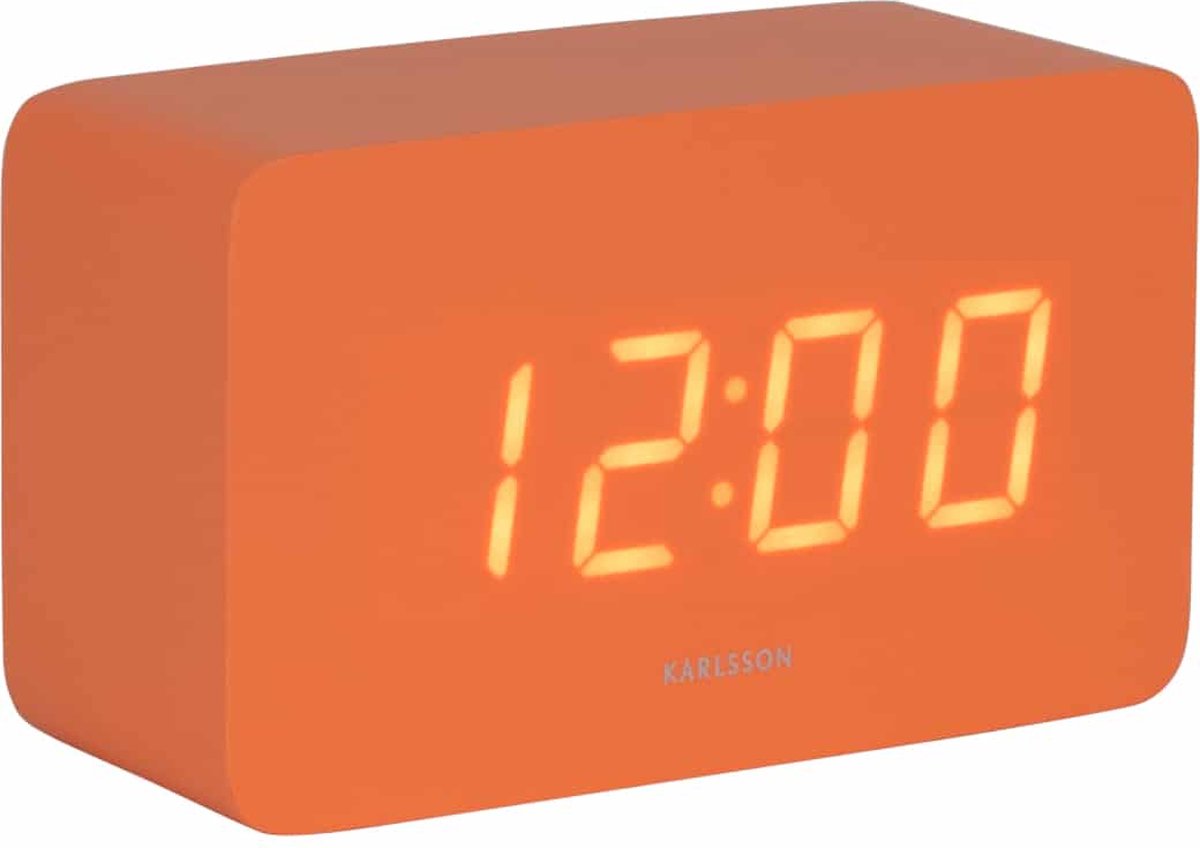 Karlsson alarm clock spry tube - orange - 10x4.3x5.9cm - scandinavian - alarm clock for bedroom - alarm clocks