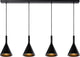 Lucide gipsy - lampada a sospensione - 4xe27 - nero - japandi