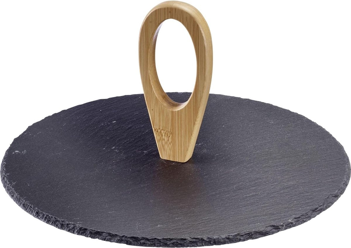Westmark bandejas para servir tapas + friends - elegante bandeja para servir aperitivos y canapés, ideal para la mesa del comedor o el buffet, bandeja revestida - pizarra, ø 30cm