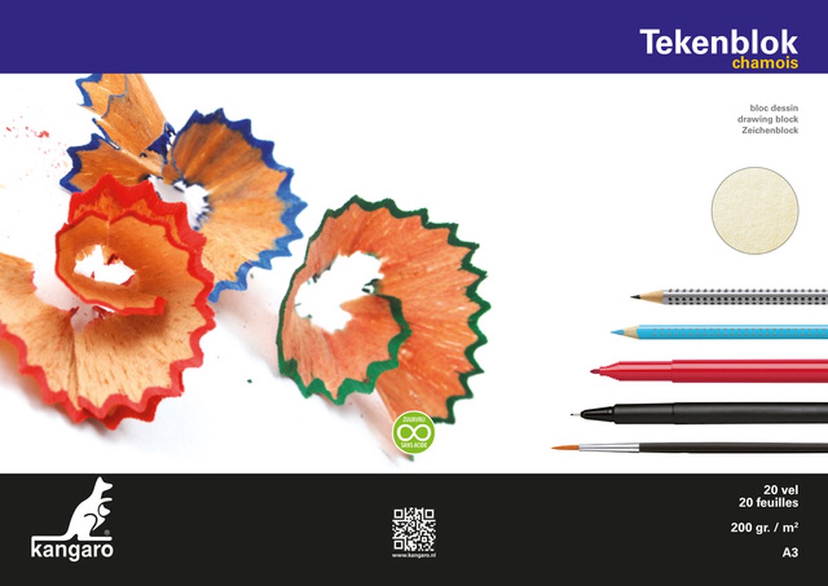 Kangaro tekenblok - a3 - 200 gram - 20 vel - chamois