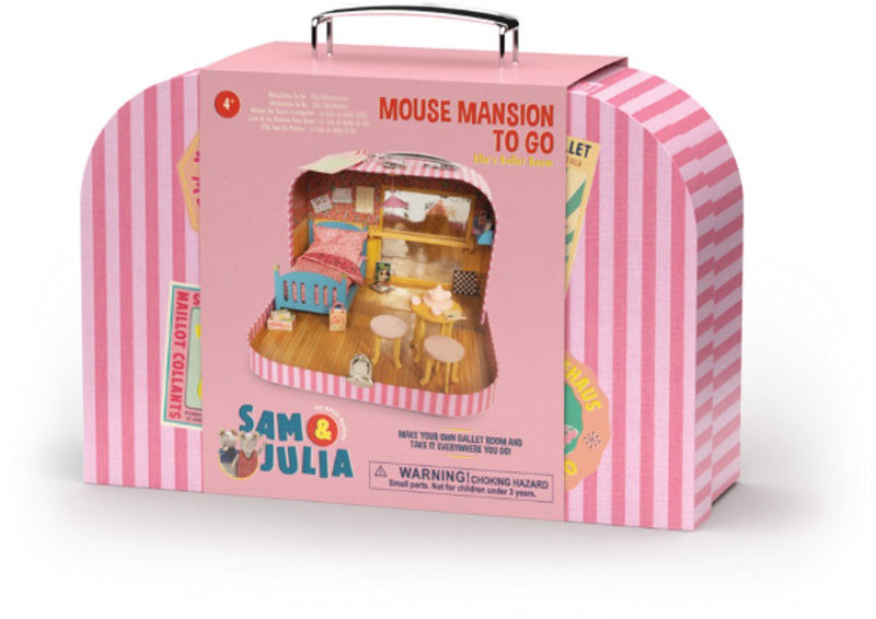 La casa del ratón sam julia - casa del ratón para llevar - sala de ballet de ella - set de manualidades diy - maleta de invitados -