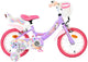 Bicicletta per bambini Volare Unicorn - ragazze - 14 pollici - viola - due freni a mano