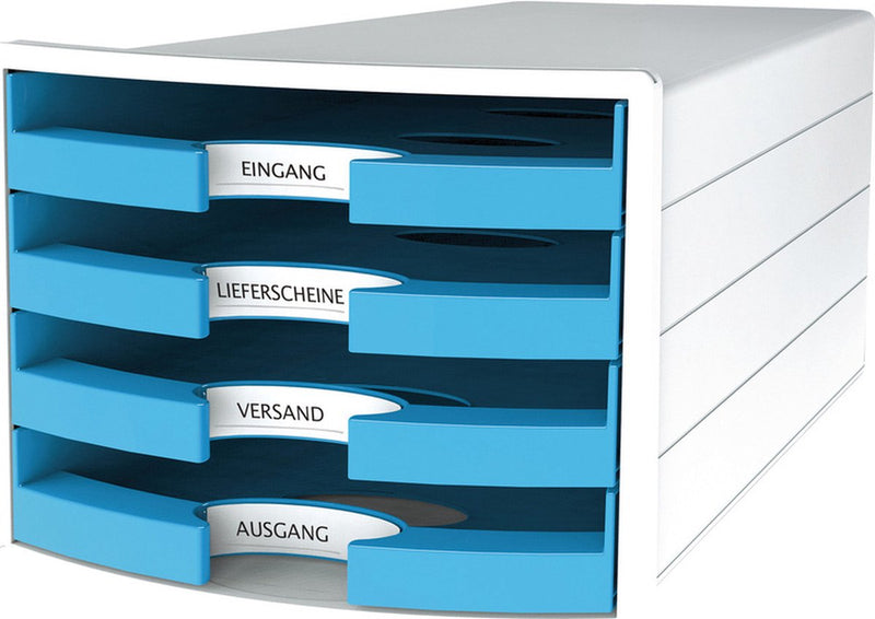 Cómoda Han - impulsos - 4 cajones - blanco azul claro - ha-1013-54