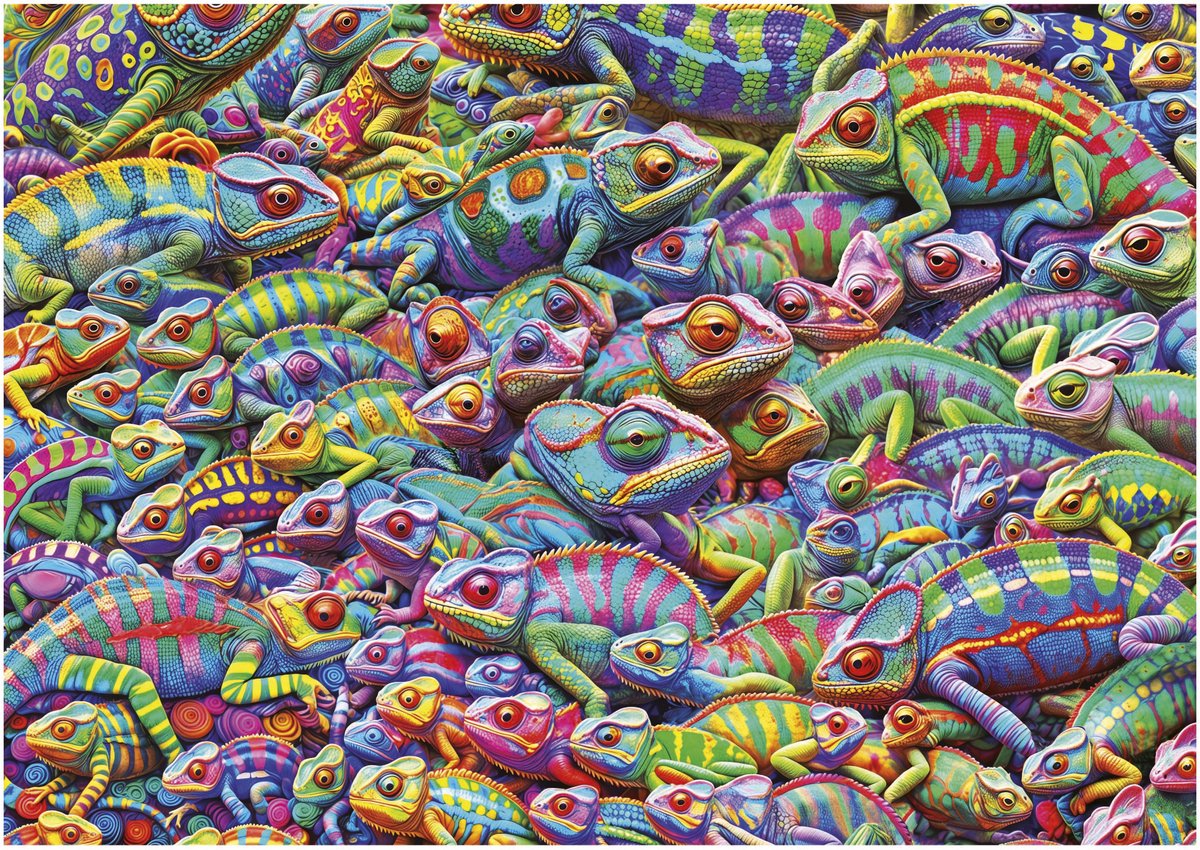 Educa legpuzzel chameleon chaos 1000 stukjes volwassenen karton.