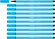 Stabilo pen 68 - premium viltstift - neon blauw - doos 10 stuks