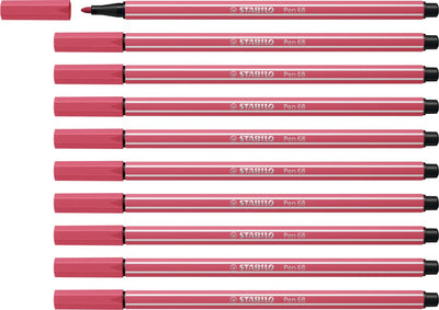 Stabilo pen 68 - rotulador premium - rojo fresa - caja de 10 piezas