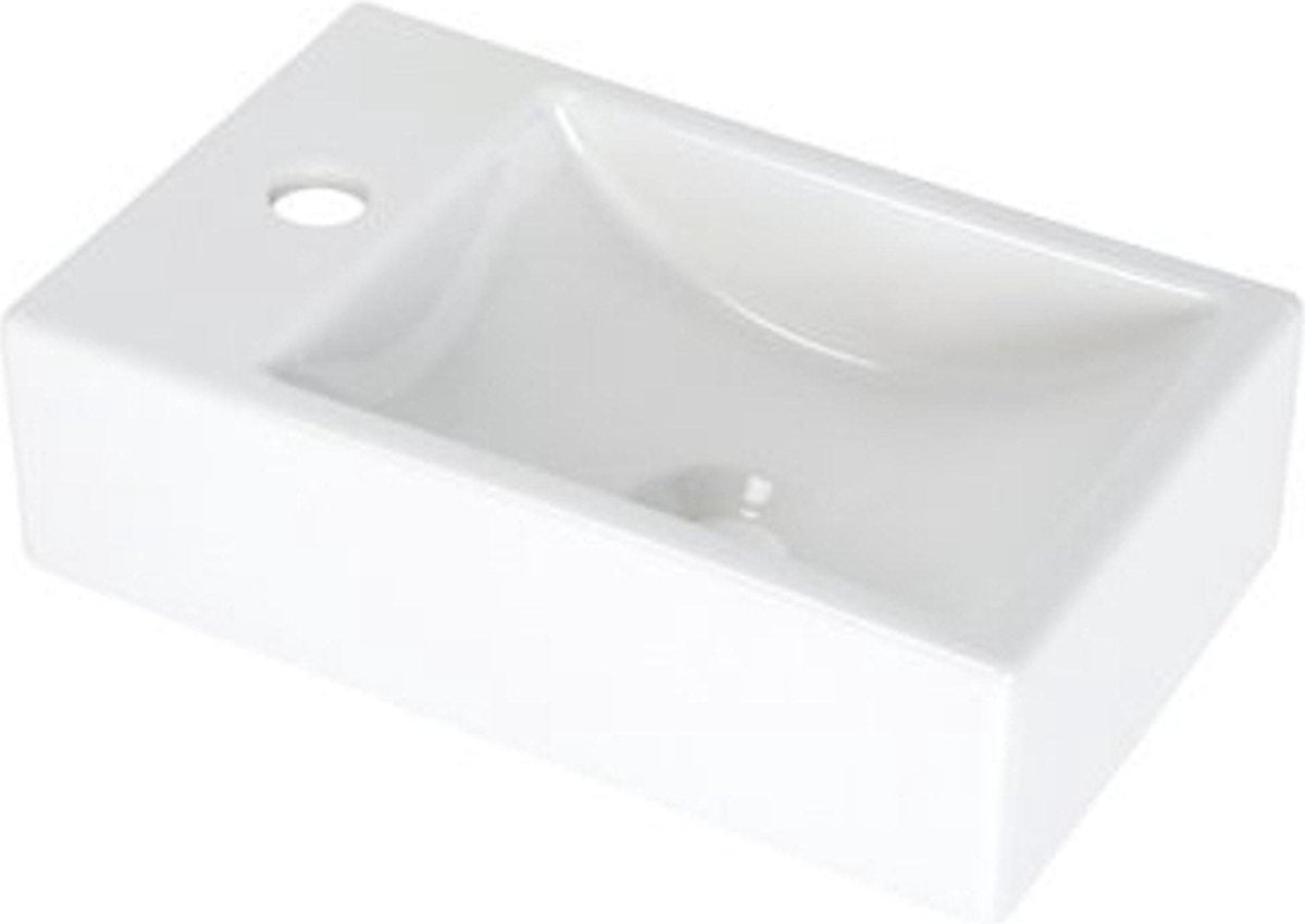 Plieger houston fontein bak links 37x23cm met kraangat links wit