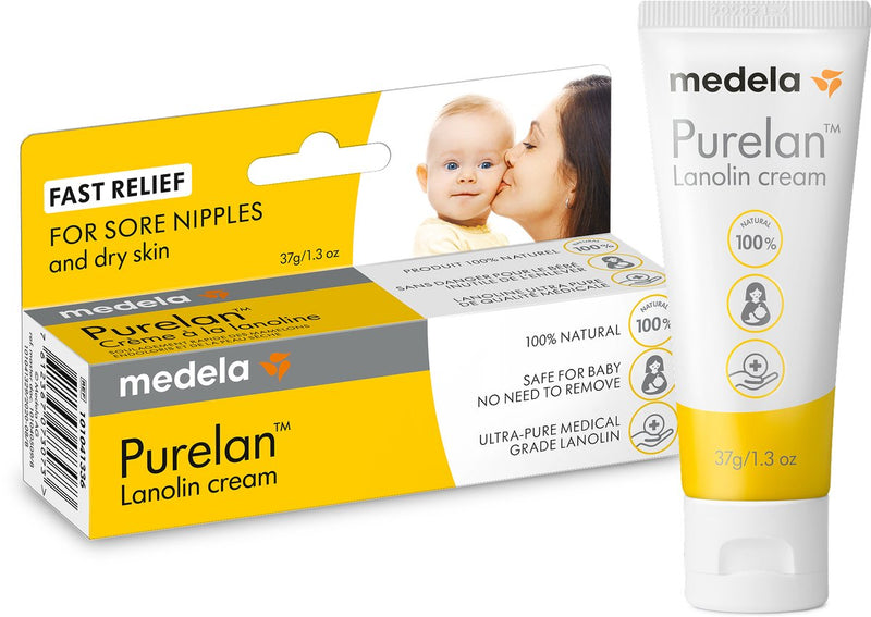 Ungüento para pezones Medela purelan - crema para pezones de lanolina - alivio rápido para pezones doloridos - tubo 37gr
