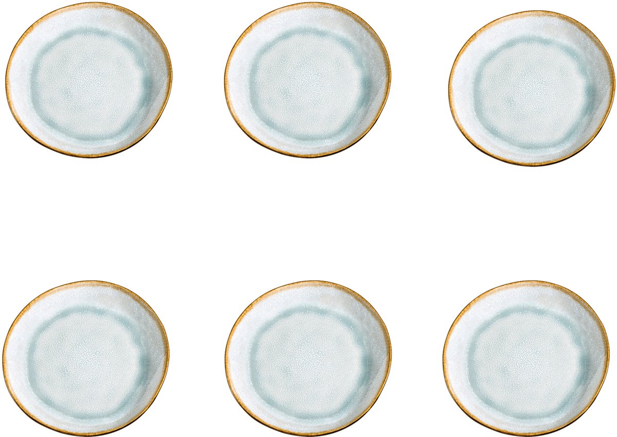 Medard de noblat - shadow aqua - dessertbord 20.5 cm - 6 delig - stoneware