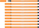 Stabilo pen 68 - pennarello premium - arancione neon - scatola da 10 pezzi