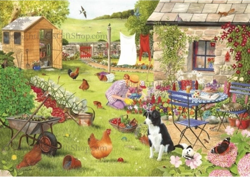 Puzzle House of Puzzles Il Giardino della Nonna 500 pezzi XL in cartone.
