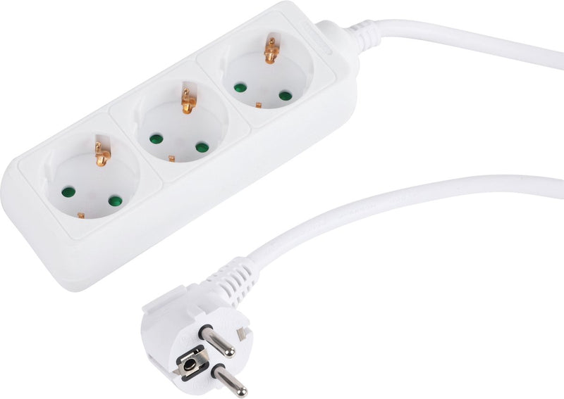 Presa Q-link - 3 vie - con terra - 3 x 1,5 mm² - 3 m - bianco