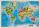 Puzzle Goki - mondo - 192 pezzi - 46,5x33x1 cm - legno - 4+