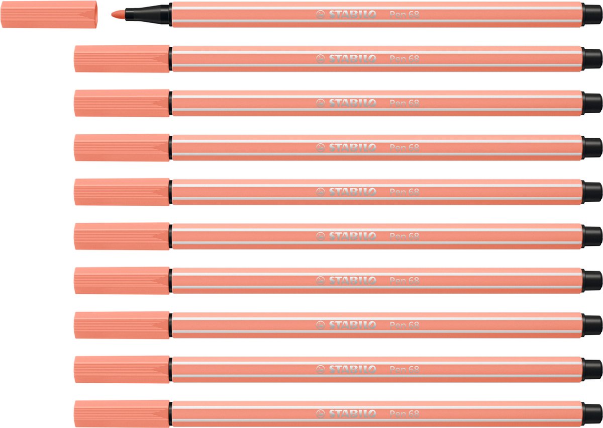 Stabilo pen 68 - pennarello premium - albicocca - scatola da 10 pezzi