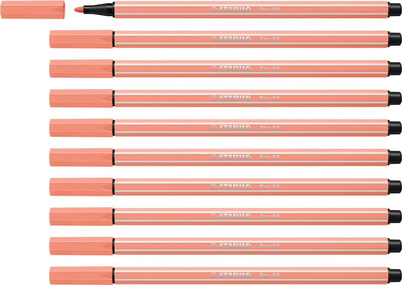 Stabilo pen 68 - premium viltstift - apricot - doos 10 stuks