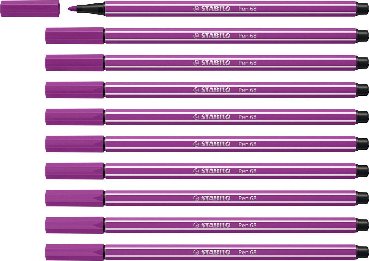 Stabilo pen 68 - premium felt-tip pen - lilac - box of 10 pieces