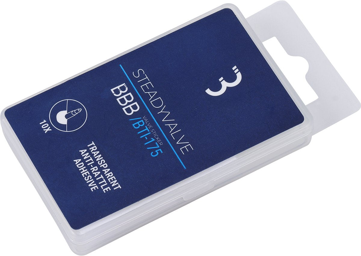 Parches de válvula estable para ciclismo bbb - pegatinas de válvula - 10 piezas - transparente - bti-175