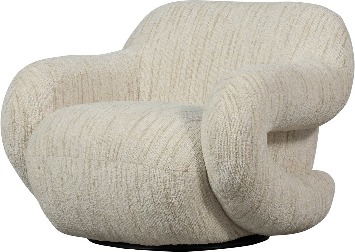Sillón folke Woood - chenilla natural - melange - 70x88x88