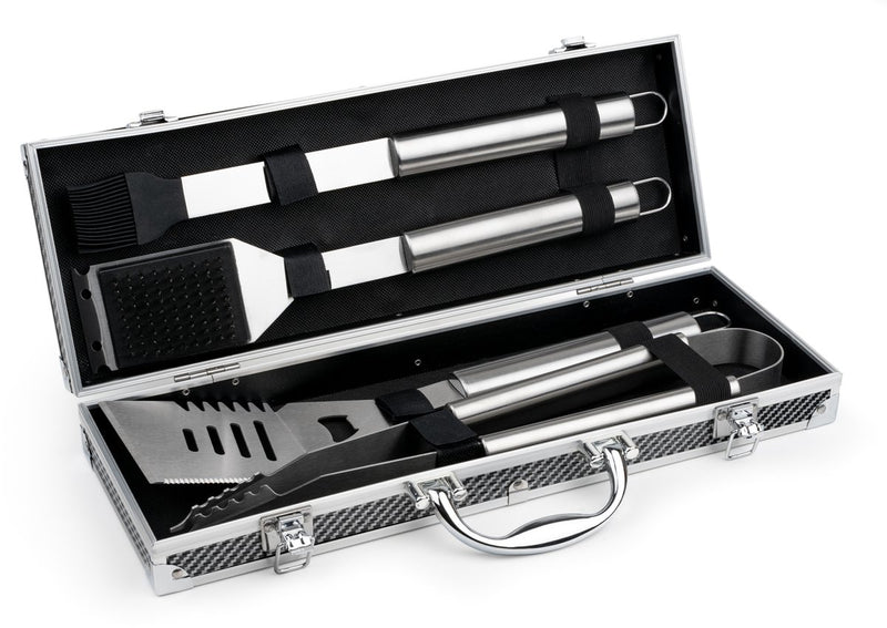 Leopold Vienna - Set di 4 utensili per barbecue in valigetta per barbecue - Accessori per barbecue