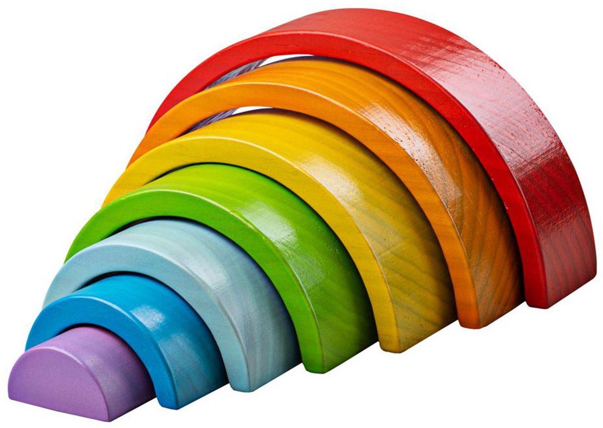 Bigjigs Small Wooden Rainbow Stacking Game, 11dlg.