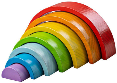 Bigjigs Small Wooden Rainbow Stacking Game, 11dlg.