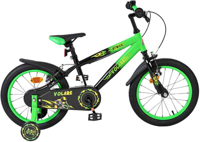 Bicicleta para niños Volare strike - niños - 16 pulgadas - negro verde - dos frenos de mano