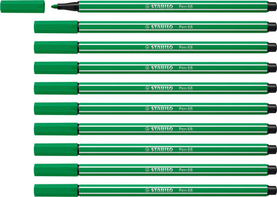 Stabilo pen 68 - premium viltstift - smaragdgroen - doos 10 stuks