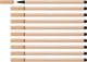 Stabilo pen 68 - rotulador premium - nude - caja de 10 piezas