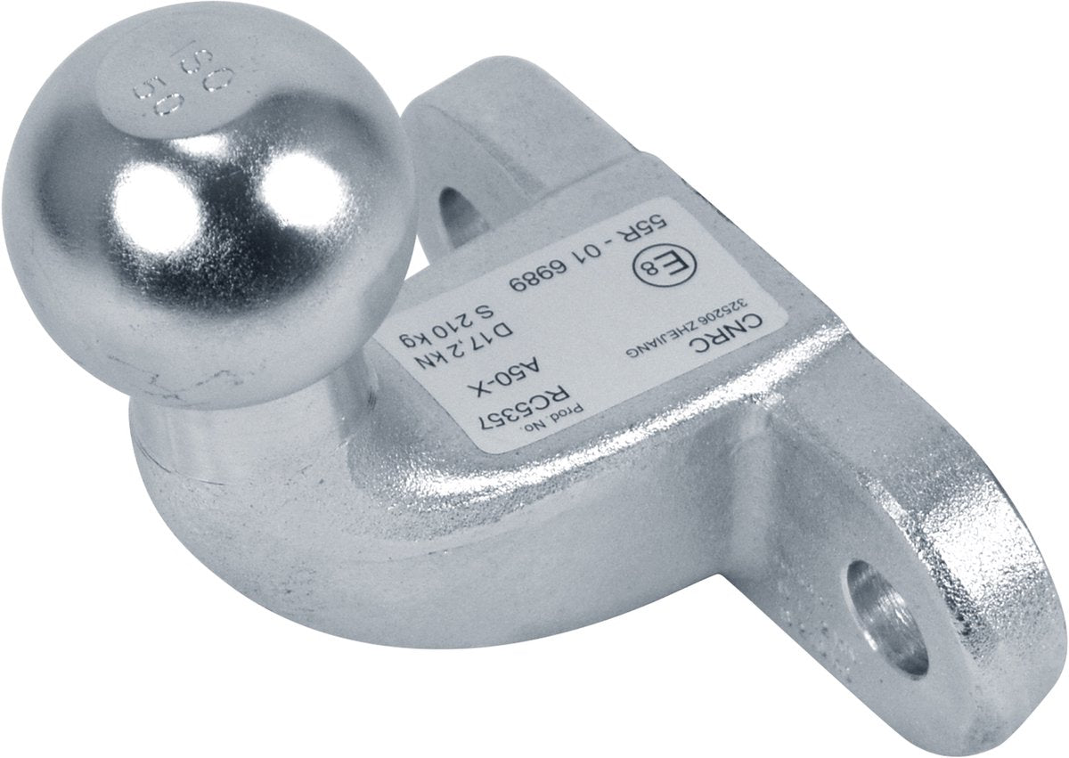 Gancio di traino Carpoint angolato a sfera - acciaio - marchio e - universale - per portabiciclette - durevole e resistente