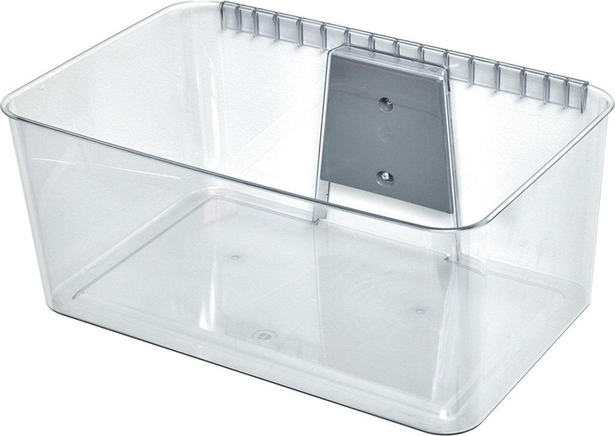 Idesign - contenitore portaoggetti id wallspace xl con supporto a parete - plastica riciclata - trasparente